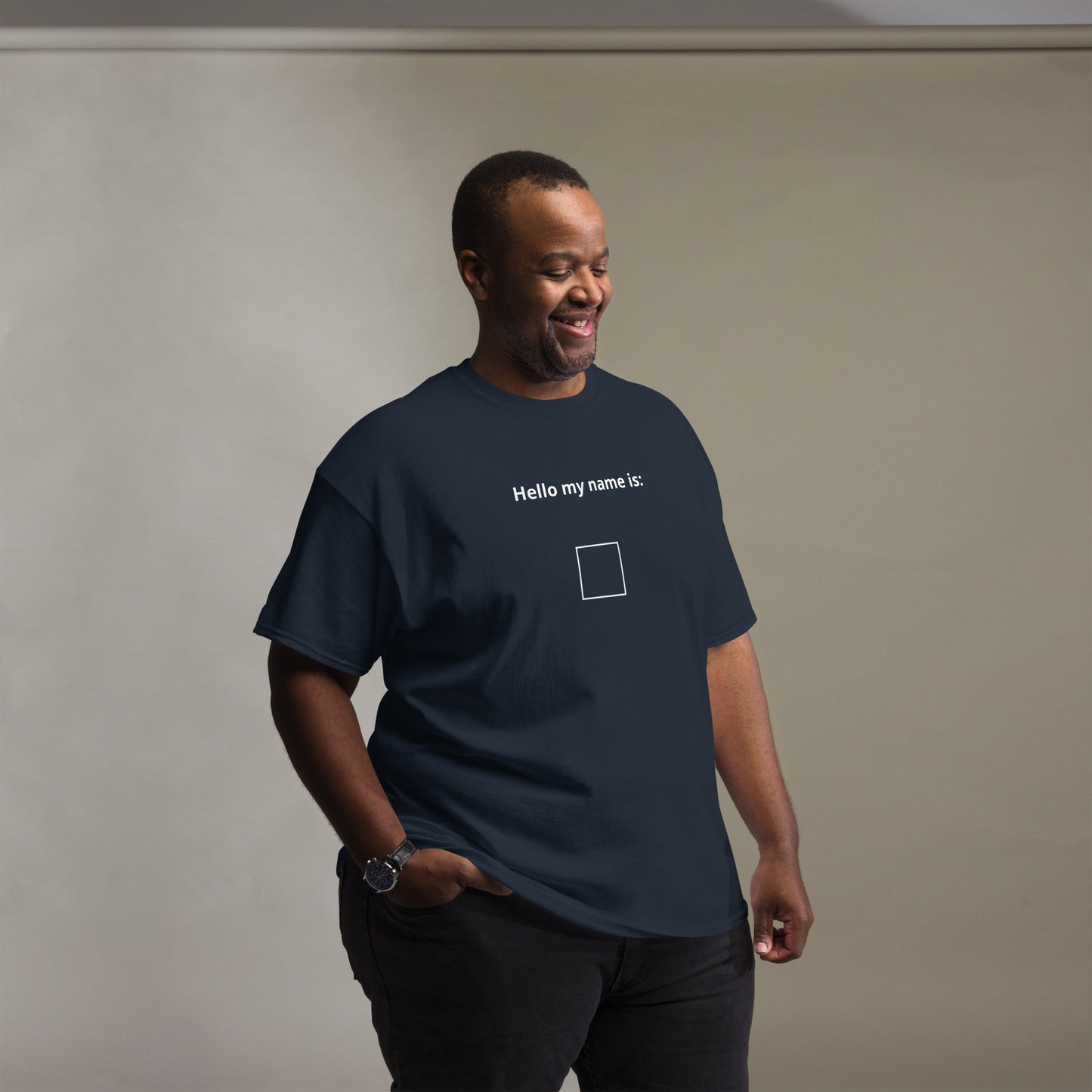 Hello my name is: Men's classic tee
